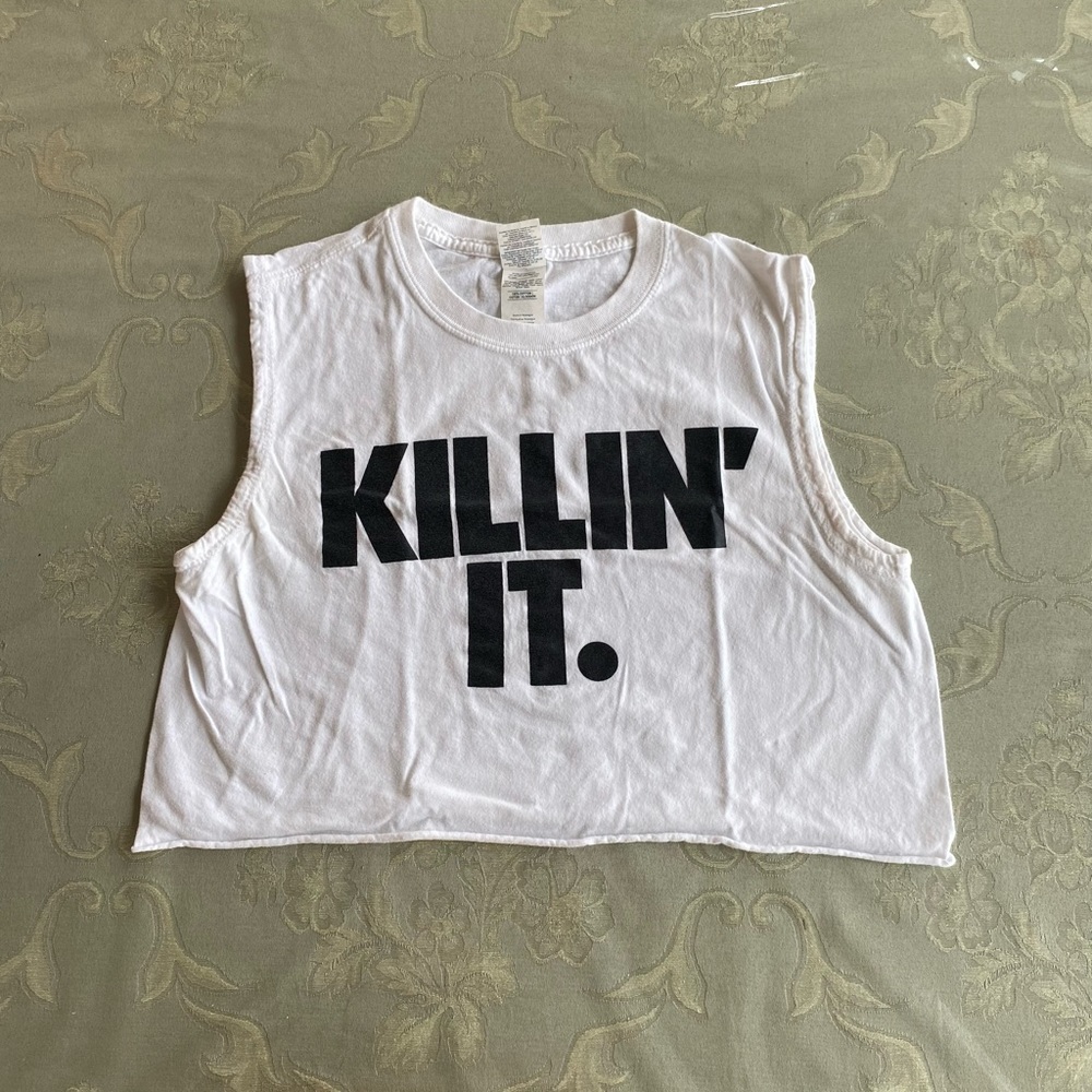 Gildan White Graphic Tank